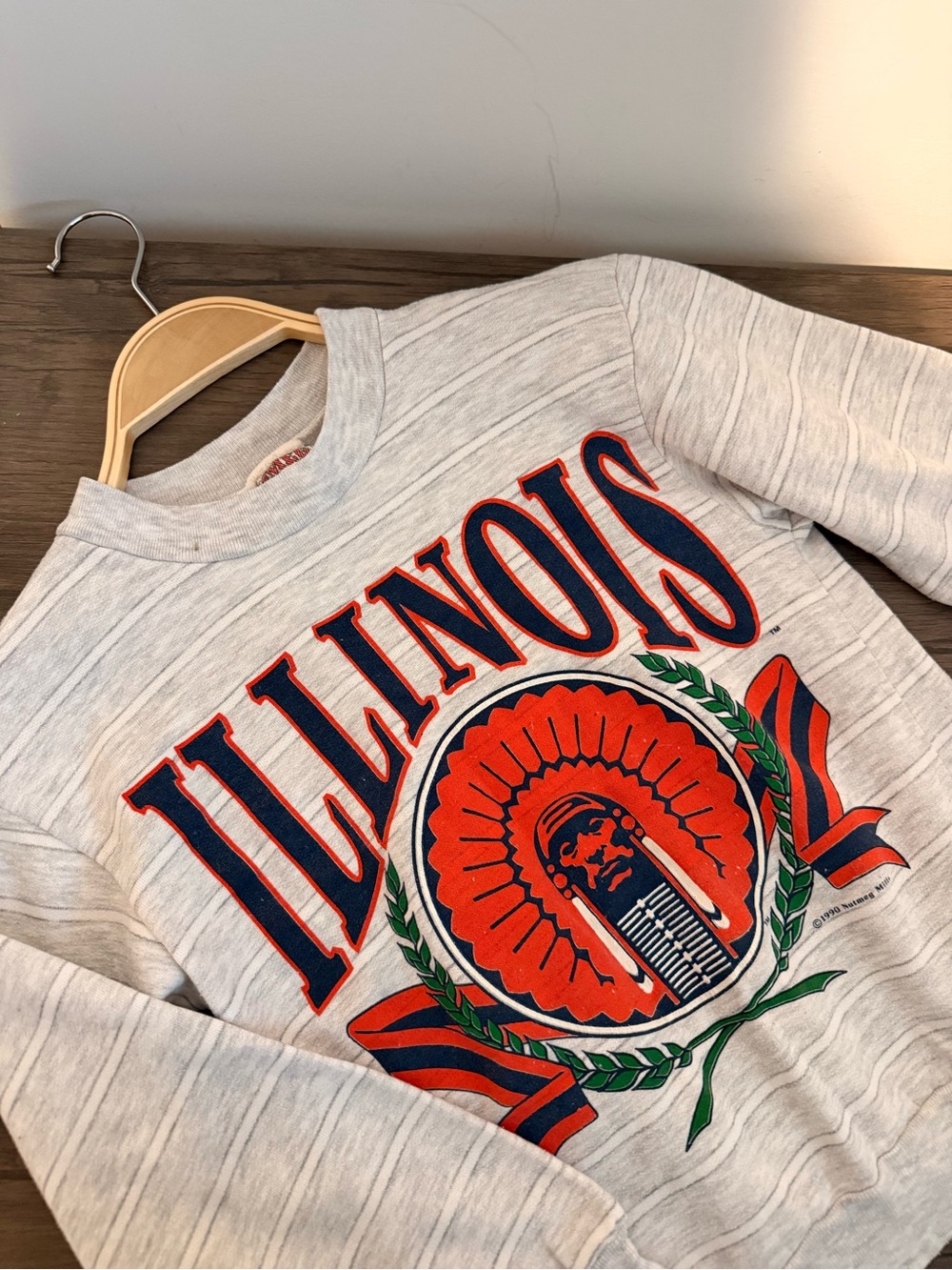 Illinois Fighting Illini Sweatshirt YOUTH 10/12  Gray NCAA Basketball Crewneck
